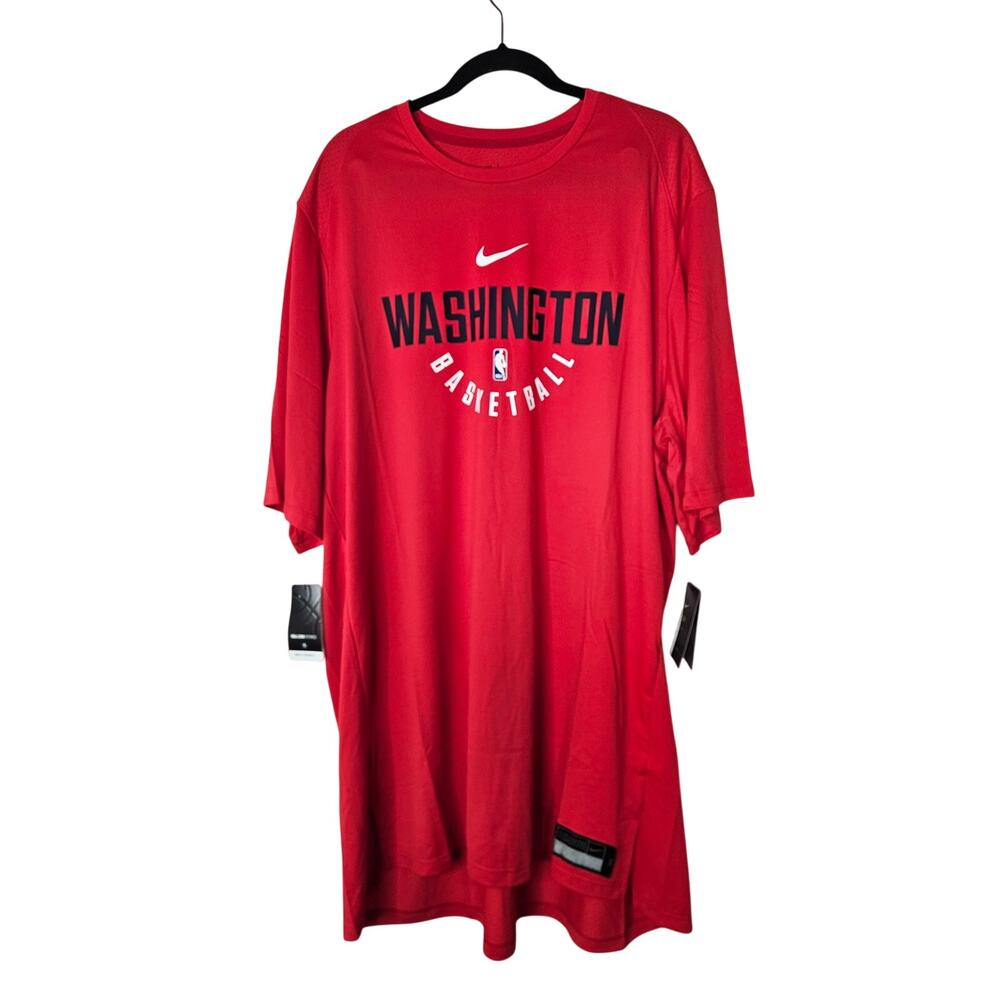 NEW Nike 3XLT Washington DC Wizards Basketball Red T Shirt NBA Dri Fit Spell out